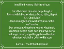 Berita Duka Innalillahi wainna illaihi rooji-uun